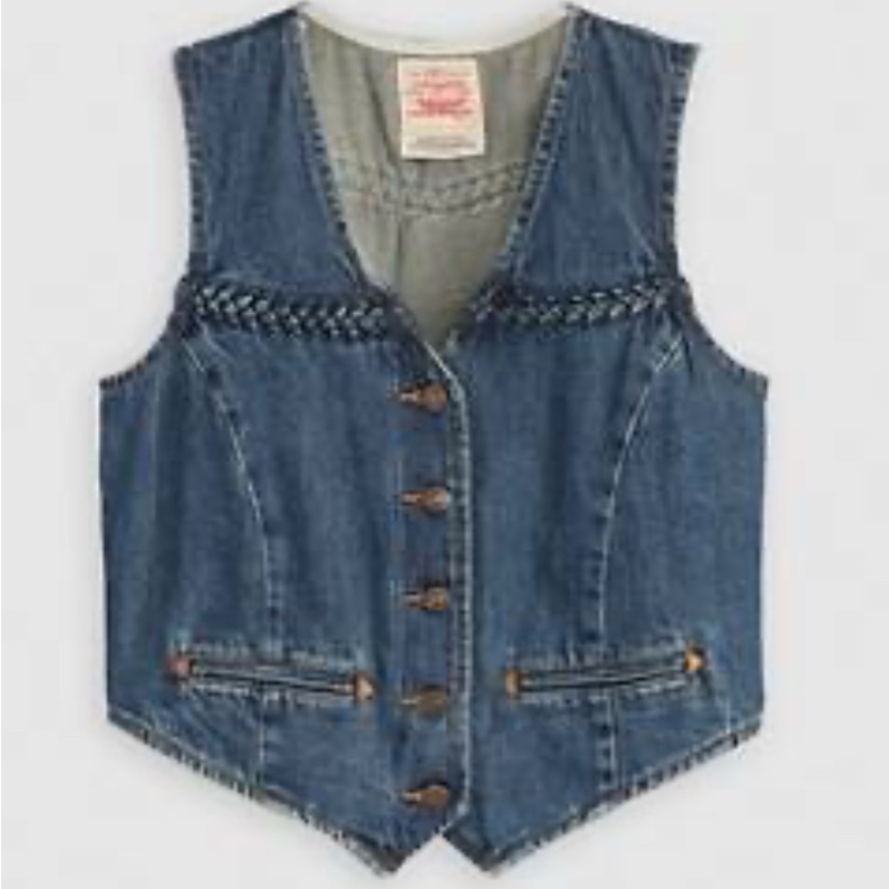 Levi Strauss & Co braided denim vest, nwt, size M